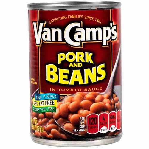 Conserva VAN CAMP'S PORK AND BEANS Frijoles con tocino Lata 15Oz