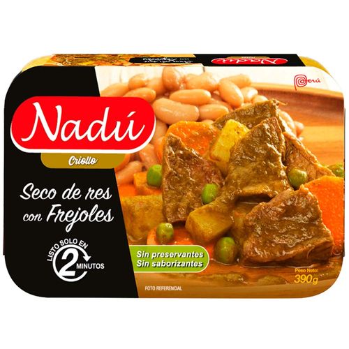 Comida Instantánea NADÚ Seco de Res con Frejoles Empaque 390g