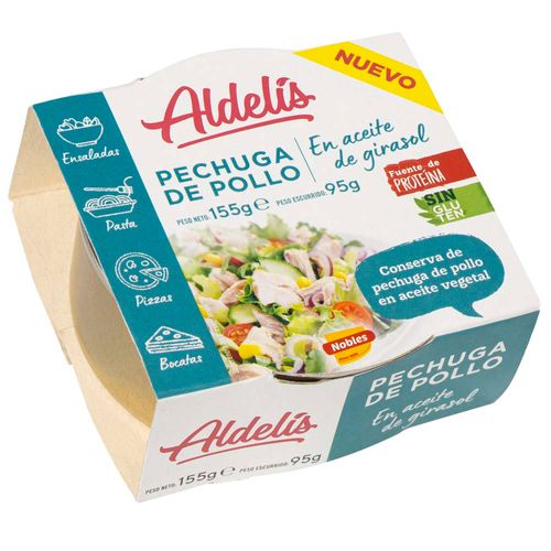 Conserva de Pechuga de Pollo ADELIS en Aceite de Girasol Lata 155g