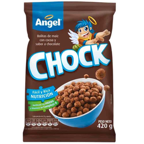 Cereal ANGEL Maíz trigo y avena sabor chocolate Bolsa 420Gr