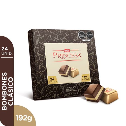 Chocolate PRINCESA Nestlé Relleno con Crema de Maní Caja 192g