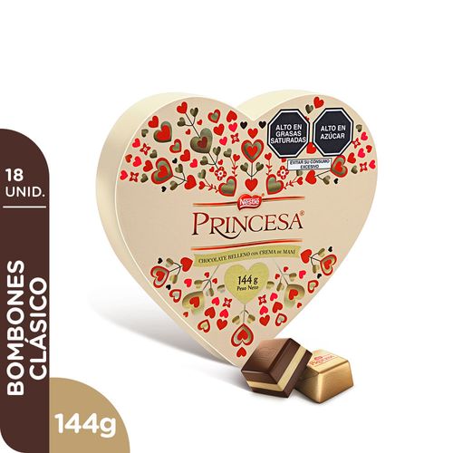 Chocolate PRINCESA Corazón Caja 144g