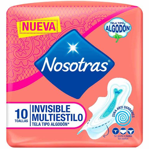 Toalla Higiénica NOSOTRAS Invisible Multiestilo Paquete 10un