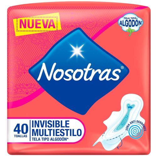 Toalla Higiénica NOSOTRAS Invisible Multiestilo Paquete 40un