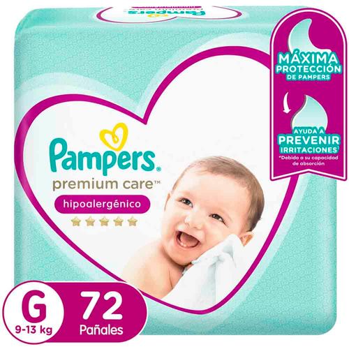 Pañales para Bebé PAMPERS Premium Care Talla G Megapack Paquete 72un