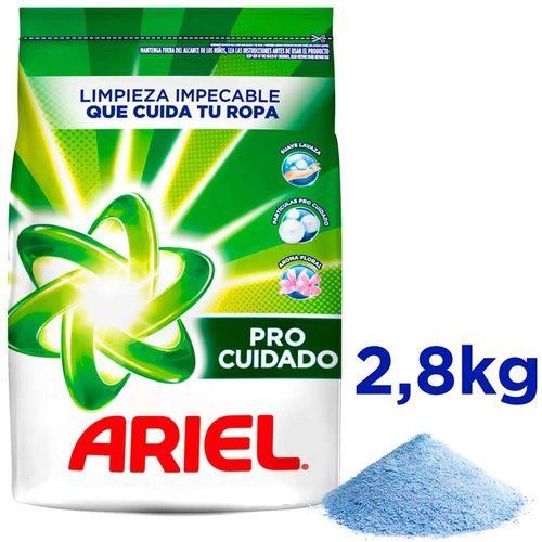 Detergente en Polvo ARIEL Procuidado Bolsa 2.8Kg