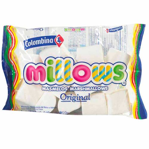 Marshmallow COLOMBINA Millows sabores frutados forma de arcoiris Bolsa 145Gr