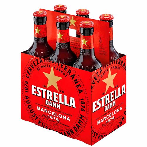 Cerveza ESTRELLA DAMM 6 Pack Botella 330ml