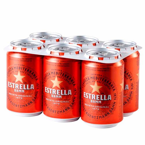 Cerveza ESTRELLA DAMM Lata 330ml 6 Pack