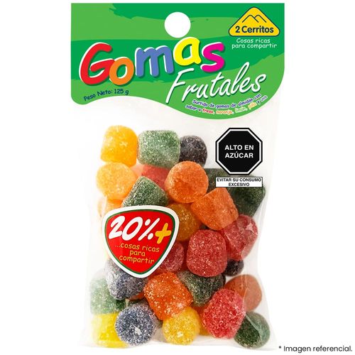 Gomas Dulces 2 CERRITOS Sabor Fresa Naranja Limón y Piña Bolsa 125g