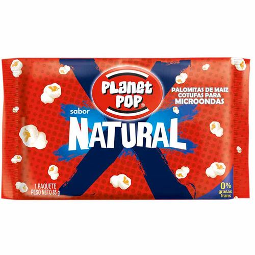 Maíz Pop Corn PLANET POP Sabor Natural Bolsa 85g