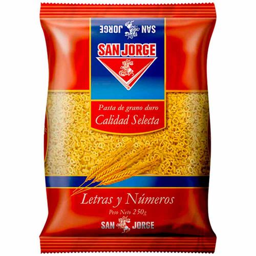 Fideos Números y Letras SAN JORGE Bolsa 250g