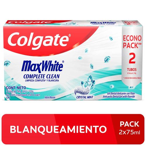 Pasta Dental COLGATE Max White  Tubo 75ml Paquete 2un