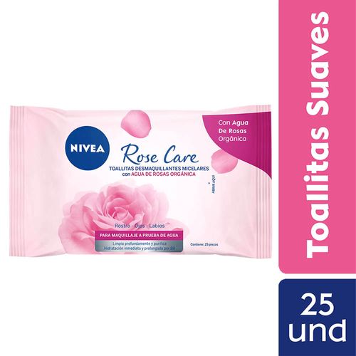 Toallas Desmaquillantes NIVEA Rosas Paquete 25un