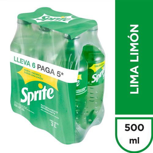 Gaseosa SPRITE Botella 500ml Paquete 6un