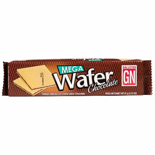 Mega Wafer GN relleno con Crema sabor a Chocolate Paquete 61g