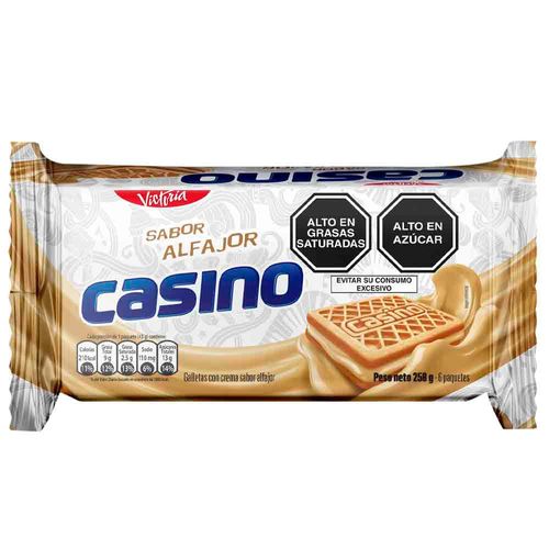 Galletas CASINO Rellenas con Crema sabor a Alfajor Paquete 6un