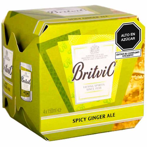 Ginger Ale BRITVIC Paquete 4un Lata 150ml