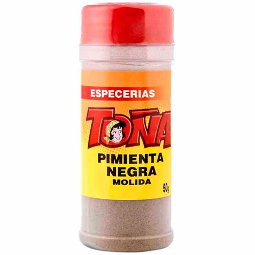 Pimienta TOÑA Negra molida Frasco 50Gr