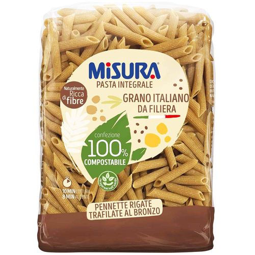 Fideos Penne Rigate Integral MISURA Bolsa 500g