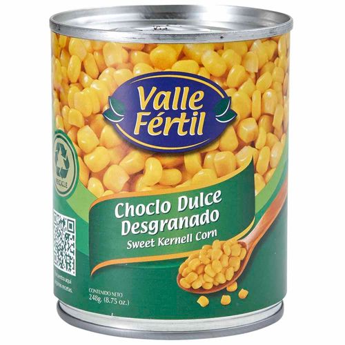 Conserva VALLE FERTIL Choclo dulce desgranado Lata 248Gr