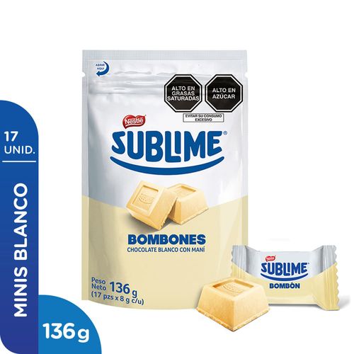 Bombones SUBLIME Chocolate Blanco Doypack 136g