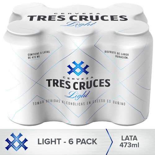 Cerveza Light TRES CRUCES Lata 473ml Paquete 6un