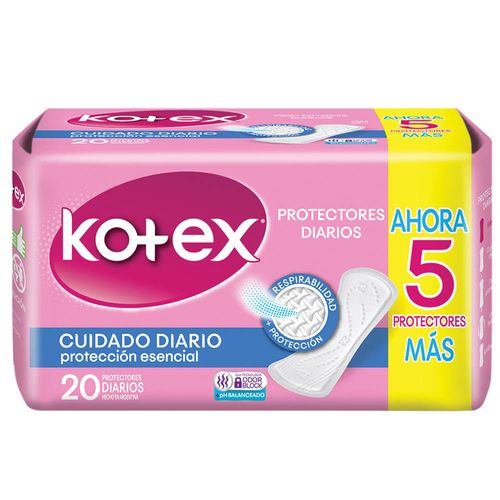 Protectores Diarios KOTEX Cuidado Diario Paquete 20un