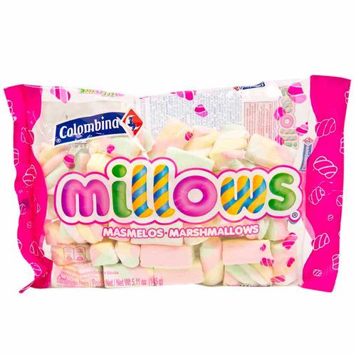 Marshmallow COLOMBINA Millows surtidos Bolsa 145Gr