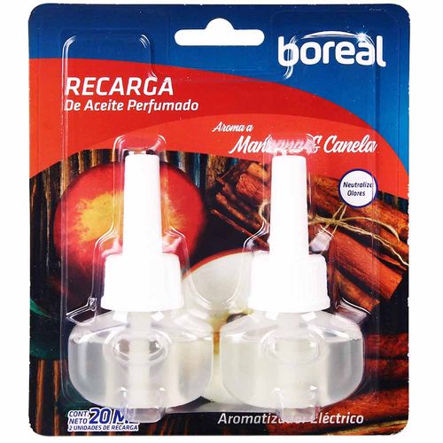 Aromatizador Eléctrico BOREAL Manzana-Canela Recarga Paquete 2un