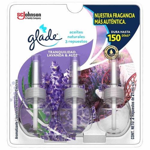 Ambientador en Aceite GLADE Aloe Vera Repuesto 21ml Paquete 3un