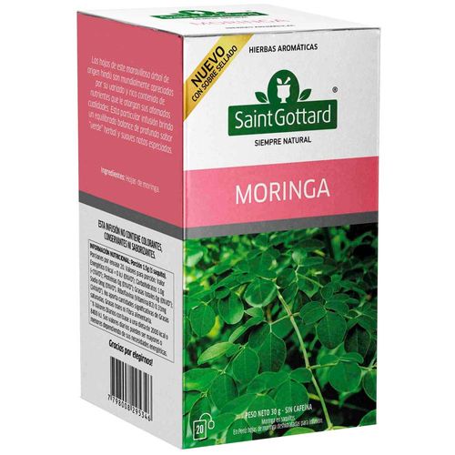 Infusión Hojas DeshidratadasSAINT GOTTARD de Moringa Caja 20un