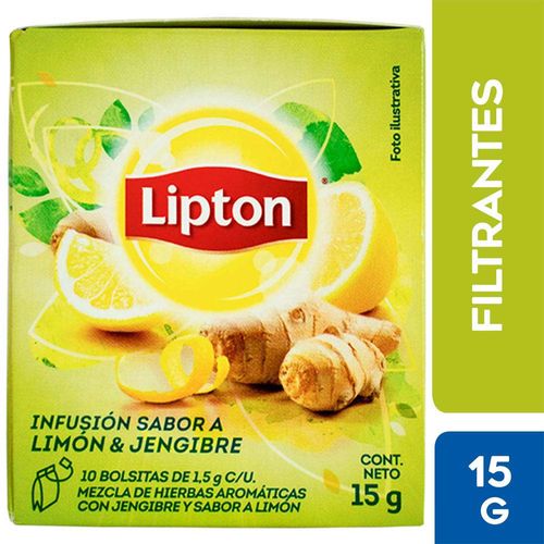 Infusiones LIPTON Té Limón y Jengibre Caja 10un