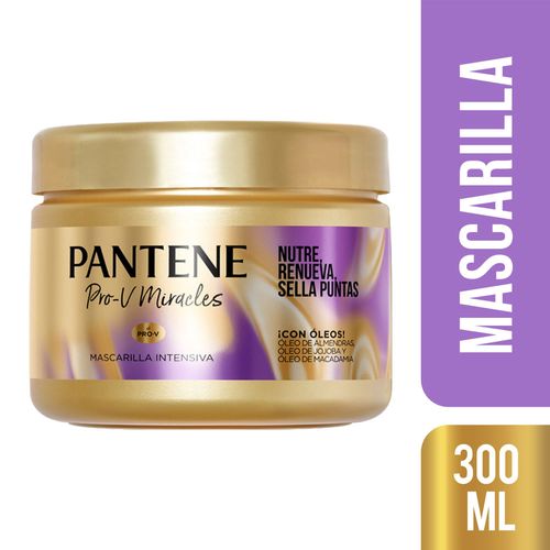 Mascarilla Tratamiento Capilar PANTENE Pro-V Miracles Nutre, Renueva, Sella Pote 300ml