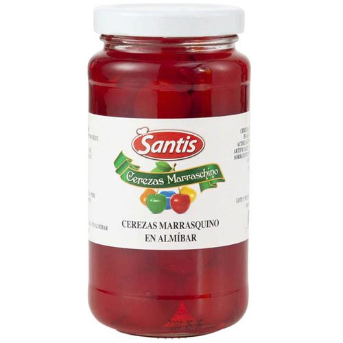 Cerezas Marrasquino en Almíbar SANTIS Con Tallo Rojo Frasco 283g