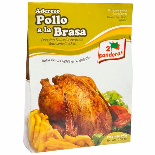 Aderezo para Pollo a la Brasa 2 BANDERAS Doypack 300g