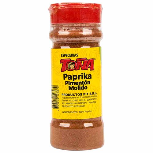 Pimentón Molido TOÑA Paprika Frasco 50g