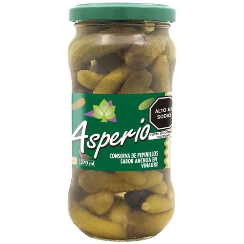 Pepinillos ASPERIO Sabor Anchoa Frasco 370g