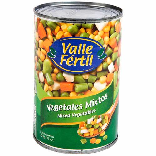 Conserva VALLE FERTIL Vegetales mixtos Frasco 425Gr