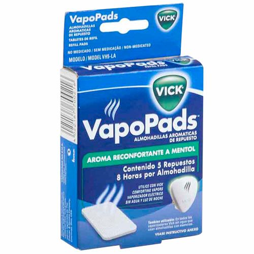 Vapopads Almohadillas Aromáticas VICK de Mentol Caja 5un