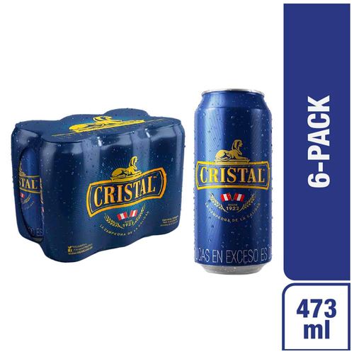 Cerveza CRISTAL 6 Pack Lata 473ml