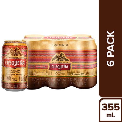 Cerveza CUSQUEÑA Golden Lager 6 Pack Lata 355ml