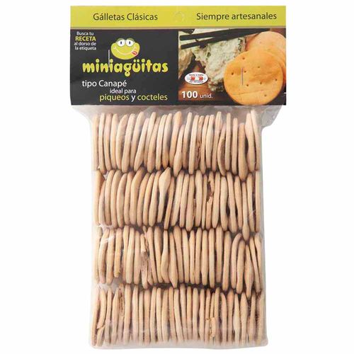 Galletas de Agua MINIAGÜITAS tipo Canapé Bolsa 220g