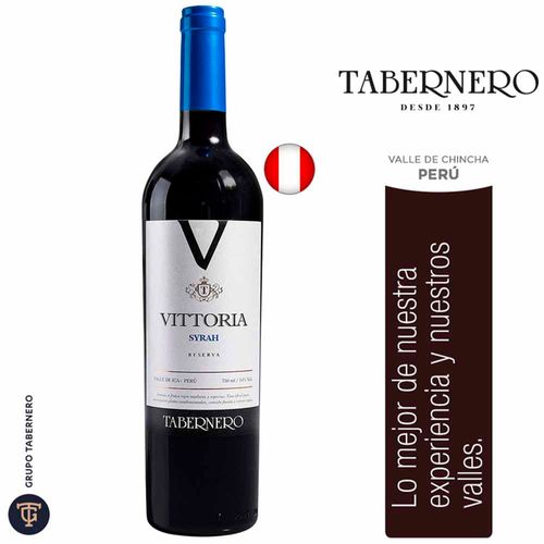 Vino TABERNERO VITTORIA Reserva Syrah Botella 750ml