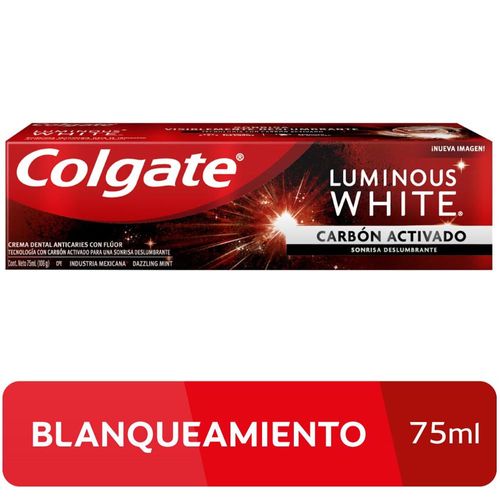 Pasta Dental COLGATE Luminous White Carbón Activado Tubo 75ml