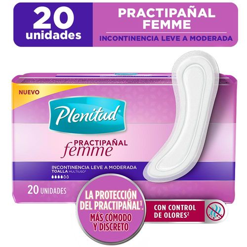 Toalla PLENITUD Femme Incontinencia Leve a Moderada Paquete 20un