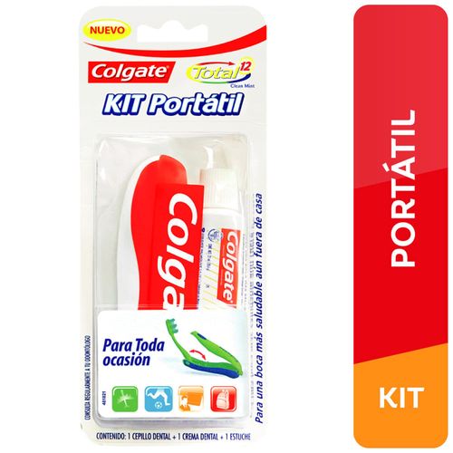 Kit Portátil COLGATE Total 12 Cepillo Dental + Pasta Dental + Estuche