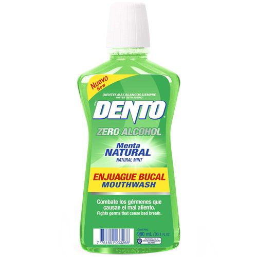 Enjuague Bucal DENTO  Zero Menta Natural Frasco 980ml