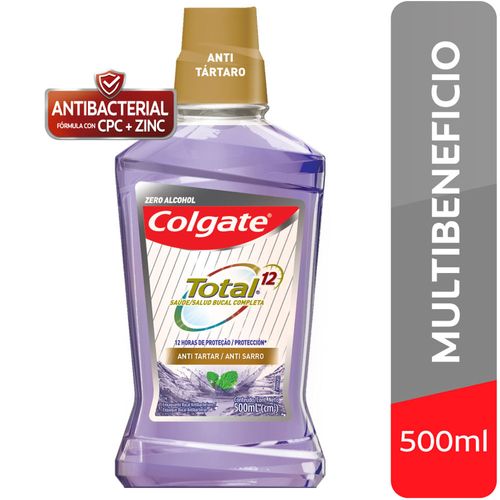 Enjuague Bucal COLGATE Total 12 Antisarro Frasco 500ml