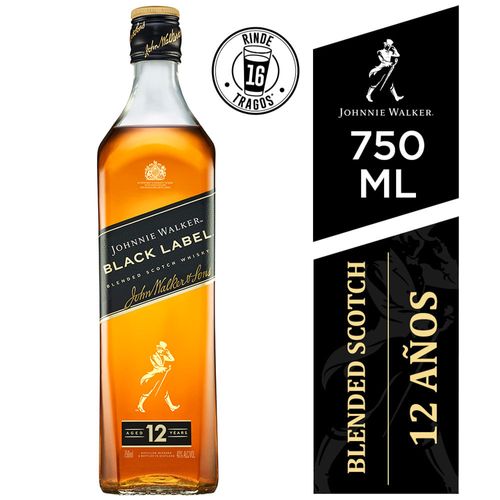 Whisky JOHNNIE WALKER Black Label Botella 750ml